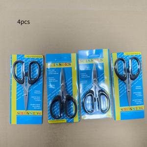 TEMU 스테인리스 스틸 공예용 가위 4개 세트 - 블레이드 & 인체공학적 핸들, 헤비듀티 커팅, 사무실, 재봉, 종이, 패브릭, 리본, 철사 절단용 - 공예 필수품 (내구성 & 정밀함)