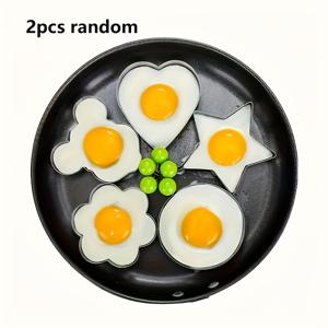 TEMU 스테인리스 스틸 계란 몰드 세트 - 하트, 별, 꽃, 원형 논스틱 몰드, 포치드 에그, 오믈렛, 팬케이크용 - 내구성 강한 316 조리기구 키트, 아침 식사 및 식사에 완벽
