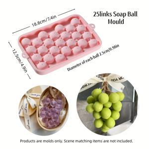 TEMU 포도 비누 몰드 투피스 세트 (1개 상자 + 1개 뚜껑 몰드) 원형 볼 실리콘 몰드, 양초, 비누, 레진 및 석고 몰드용 비누 몰드, 소형 비누용 원형 볼, 욕실 선물 만들기, 욕실 장식에 적합, 선물용