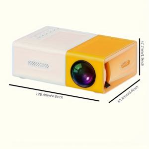 TEMU 1080P 미니 LED 프로젝터 | 내장 240P 해상도, USB 충전, 보조 배터리 호환, 데이터 케이블로 화면 공유, 휴대용 소형 디자인, 스마트폰/태블릿/USB/AV/저장 카드 호환