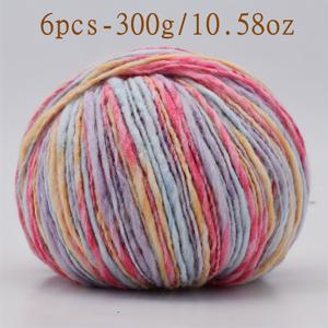 TEMU 6개 세트 럭셔리 호주 양모 니트 300g 멀티컬러 실, 스웨터, 스카프, 모자, 장갑, 양말, 가디건 및 수공예에 완벽, 초부드러움, 생동감 넘치는 혼합 색상, 가을과 겨울에 따뜻함|뜨개실