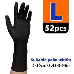 TEMU 12인치 검정 니트릴 청소 장갑 52개입, 터치스크린 호환, 페인팅, 미용, 타투, 애완동물 목욕, 청소용 장갑 및 휴일 선물에 적합.