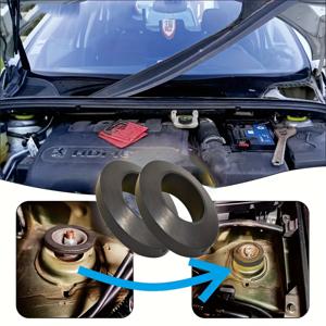 TEMU 바닥놀이 없이 더 부드러운 운전을 위한 충격 흡수 장치용 고무 교체 부품 세트 (범용 충격 흡수 장치 상단 고무 패드, 방음 패드, 전면 스트럿 타워 지지대용 고무 부싱, 서스펜션 다밍 베어링 포함)