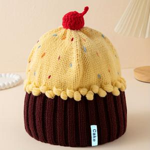 TEMU 여성용 귀여운 케이크 모자 - 파스텔 & 브라운핑크/퍼플/핑크 스프링클 - 데일리 & 특별한 날을 위한 부드러운 비니 - 여성용 가벼운 따뜻한 겨울 모자