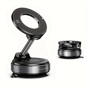 TEMU 아이폰 16/15/14/12에 적합한 360° 회전 마그네틱 휴대폰 거치대 - 접이식 및 수축형 ABS 소재, 실내/샤워/헬스장 사용에 적합, 스타일리시한 블랙 디자인, 다기능 휴대폰 스탠드, 모던 액세서리, 부드러운 표면.