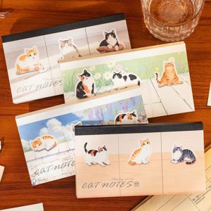 TEMU 360매/4권 귀여운 데일리 시리즈 창의적인 고양이 일러스트 접이식 스티커 메모장, 알림 및 장식용 스크랩북 용지