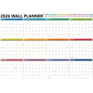 TEMU Sailingvan 2026 벽걸이 달력 - A1 초대형 (84x60cm) 연간 레이아웃 월간 플래너, 가정, 사무실, 학교용 대형 달력 그리드 - 가족 및 개인 정리용, 2026년 1월부터 12월까지 날짜 표시 페이지