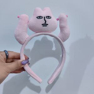 TEMU 핑크 토끼 머리띠 - 귀와 얼굴 장식, 부드러운 소재, 코스프레, 테마 파티, 일상용 - 귀여운 토끼 헤어 액세서리, 앞머리 고정용