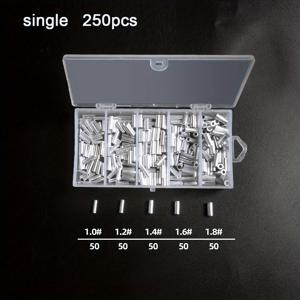TEMU 알루미늄 낚시 압착 슬리브 커넥터 라인 액세서리 도구 싱글/더블 낚시 크림프 슬리브 커넥터 라인 튜브 알루미늄 낚시 태클