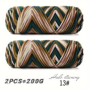 TEMU 멀티컬러 원사, 옴브레 그라데이션 중량 타이다이 멀티컬러 원사, 공예 수업, 여가 뜨개질, 뜨개질 재료, 로프, 크로셰, 가을 겨울 따뜻한 스웨터, 스카프, 재킷, 쇼울, 코트, 수공예, 담요, 쿠션, 장갑, 모자 및 다양한 니트웨어용 원사 볼, 1봉지 = 2개 = 200g