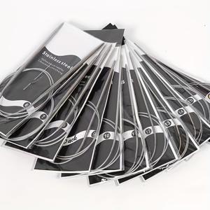 TEMU 11개/세트 80Cm 금속 뜨개질 바늘 세트 스테인리스 스틸 원형 스웨터 바늘, 직조 도구