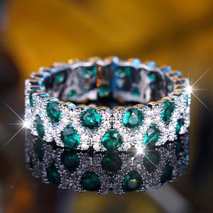 TEMU 1pc 화려한 약속 반지 포장 빛나는 지르코니아 녹색 또는 빨간색 전화 맞춤 일일 의상 파티 액세서리 듀프 고급 주얼리