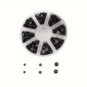 TEMU 700pcs 4/6/8mm 블랙 플랫 다시 반원형 아크릴 진주 비즈 쥬얼리 만들기 DIY 스크랩북 전화 케이스 웨딩 헤어 아이 Decors 공예 용품