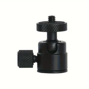TEMU 미니 볼 헤드 1/4'' 나사 & 360° 팬틸트 - 헤비듀티 알루미늄 합금 삼각대 헤드, DJI/스마트폰/액션 카메라 호환 - 컴팩트 경량 안정성, 블로깅/사진용 (모노포드/폰/액션 카메라)