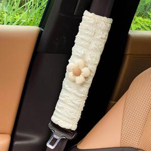 TEMU 사계절 GM 안전벨트 어깨보호대 - 귀여운 꽃장식 목졸림 방지 차량용 안전벨트 보호커버