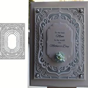 TEMU 1개 신제품 레트로 홀로우 레이스 창의적 수제 DIY 금속 커팅 몰드, 고품질 탄소강 엠보싱 커팅 다이 카드보드 제작, 스크랩북, 앨범 프레임, 카드, 봉투, 초대장, 캔들라이트 박스, 엠보싱 종이, 수제 창작물 제작, 생일 파티 축하 및 기타 휴일 선물 사랑 우정 축복 장식에 적합한 탁월한 창의적 디자인 커팅 몰드, 할로윈, 크리스마스