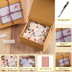 TEMU 36-팩 미니 러브 레터 봉투 선물 상자 세트 - 웨딩, 졸업, 데이, 특별한 날을 위한 로맨틱 종이 봉투 - 전기 없음, 깃털 없음, 진심 어린 메시지