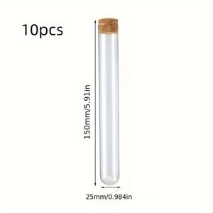 TEMU 원땅 평면 입구 유리 시험관 (10개 세트)