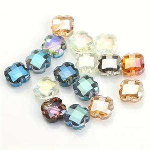 TEMU 30개입 컬러풀 투명 4잎 클로버 비즈, 목걸이, 팔찌, 귀걸이 등 주얼리 제작에 적합