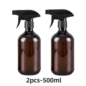 TEMU 내구성 있는 트리거 노즐이 달린 500ml 앰버 & 틸 스프레이 병 2개 세트, 에센셜 오일, 향수, 헤어 케어, 소독 및 원예용 리필 가능, 액세서리 | 반투명 용기 | 다용도 분무기, 리필 가능한 향수 스프레이 병