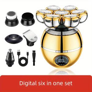 TEMU GERTZY 남성용 전기 면도기 및 관리 키트 - 콧털 트리머, 머리 클리퍼, 코 트리머, 브러시 및 마사지기 - 무선, 충전식, USB 충전, 스테인레스 스틸 면도기 - 이상적인 아버지의 날 선물