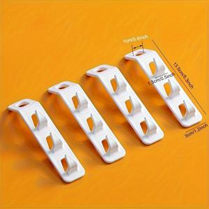 TEMU 4개 울티밋 세이버 행거 세트 - 옷, 청바지, 셔츠, 스카프, 스웨터 및 코트를 간편하게 보관할 수 있는 헤비듀티 플라스틱 옷장 정리대 (후크 3개 포함) - 옷장을 효율적으로 사용하는 필수 아이템!