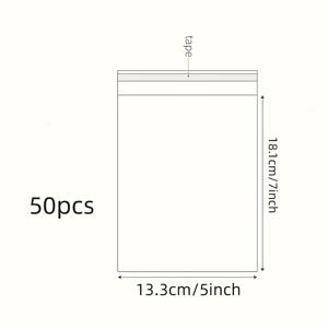 TEMU 50개 투명 밀봉 백, 보관용, 무광 마감 아트 사진 프린트 디자인, 5 X 7인치, 8 X 10인치, 11 X 14인치 사이즈로 제공.