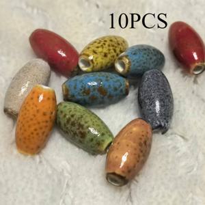 TEMU 10개, 창의적인 타원형 주얼리 액세서리 제작용 소재, 귀걸이 펜던트 비즈 세라믹 컬러 유약 구슬 1.6cm/0.63인치, 핸드메이드 팔찌, 목걸이, 발찌 만들기에 완벽한 가족 협업 및 상호작용을 위한 최고의 선택