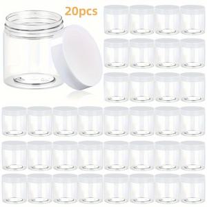 TEMU 20개 4oz 슬림 라운드 플라스틱 화장품 용기, 흰색 뚜껑 포함 - 로션, 크림, 연고, 아이섀도우 및 여행용 보관에 적합 - 내구성 있고, 누수 방지 및 황산염 무함유