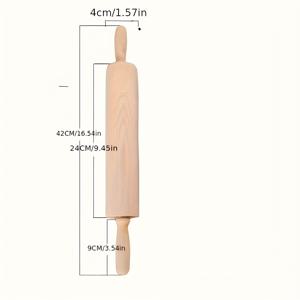 TEMU 1/2개 무도장 무왁스 롤링핀 반죽 롤러 만두 라이트 베이지 압착 롤러 베이킹 주방 나무 가정용 롤링핀