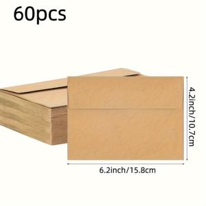 TEMU 20/40/60 갈색 크래프트 종이 자체 밀봉 봉투, 4 × 6/5 x 7 인치, A4 봉투, A7 봉투, 인사말 카드 봉투, 크래프트 종이 우편 봉투, 초대장 봉투, 엽서 봉투|A4용지
