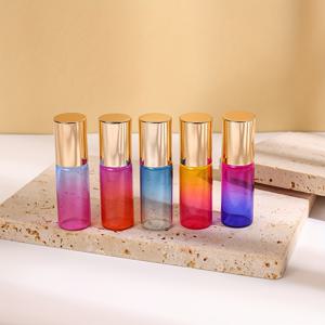 TEMU [Jit] 5/10개 0.17온스 재충전 가능한 컬러풀 유리 롤러 병 빈 에센셜 오일 향수 롤온 병 스테인리스 스틸 롤러 볼 여행 필수품.