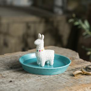 TEMU 알파카 모양 세라믹 반지 보관함 장식 접시, 크리스마스 장식, 크리스마스 선물, 주얼리 트레이