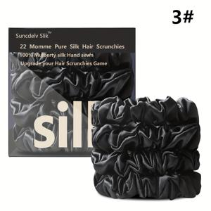 TEMU YANRONG 100% 실크 헤어 곱창 - 핸드메이드 순수 산초모 실크 헤어 타이, 4개입, 폭 2cm, 여성용 우아한 액세서리 & 발렌타인데이 선물, 우아한 헤어 액세서리, 부드러운 질감