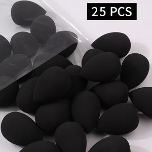 TEMU 25개 다색 메이크업 스폰지: 건식 및 습식 사용, 피부 친화적인 PU, 파운데이션 및 파우더 블렌딩에 완벽 - 분홍색, 검정색 등 다양한 색상 포함!