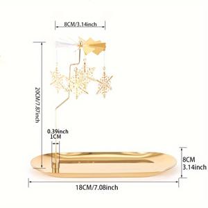 TEMU 골든 카니발 회전 캔들 거치대 트레이 포함 - 스테인리스 스틸 티 라이트 스탠드, 테이블 센터피스용, 데이 및 파티 장식에 완벽|티테이블