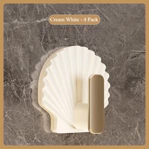 TEMU 드릴 없이 설치 가능한 벽걸이 타월 랙 - 골든 & 화이트 마감의 모던한 디자인, 내구성 있는 플라스틱 공간 절약형 후크 타입 샤워/문용 타월 바, 장식적인 웨이브 디자인, 무드릴 설치, 현대적 스토리지, 경량 구조, 홈 오거나이제이션