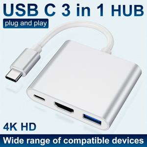 TEMU USB C에서 HDTV 어댑터로, 타입 C에서 4K HDTV 어댑터와 100W PD 및 USB 3.0 포트 멀티포트 디지털 AV 컨버터, 맥북 프로/에어, 아이패드 프로/에어, 아이폰 15, 태블릿, 스위치 등 USB-C 장치용