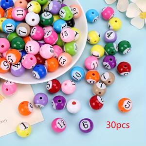 TEMU 11mm 다양한 색상 수지 당구 공 보석, DIY 보석, 열쇠고리, 핸드폰 장식, 공예품을 위한 수지 당구 공 보석 - 수작업 장식용 수영장 번호 보석 공급품 세트