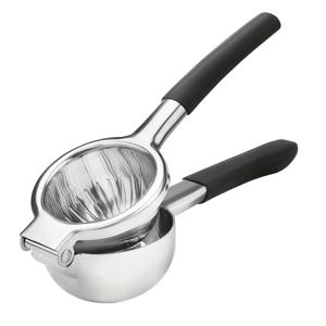 TEMU 스테인리스 스틸 실리콘 손잡이 레몬 짜개, 오렌지 및 레몬용 과일 주서