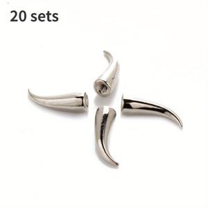 TEMU 20세트 고양이 발톱 아크 스팟 콘 리벳 스터드 펑크 메탈 스크류백 인조 가죽 공예 팔찌 신발 옷 벨트 가방 DIY