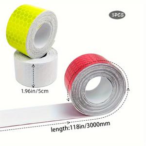 TEMU GDGDSY 3-팩 반사 경고 테이프, 방수 PVC 소재, 야간 안전 스티커, 옥외 사용, 의류 및 트레일러 마킹