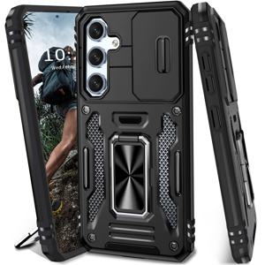 TEMU 휴대폰 케이스: 삼성 갤럭시 S24FE S23FE S22 S21FE 울트라 A55 A54 A35 A34 A25 A24 A16 A15 A14 A06 A05 A05S 5G 시리즈용 헤비 듀티 충격방지 360° 회전 링 브래킷 휴대폰 케이스 렌즈 윈도우 보호 기능