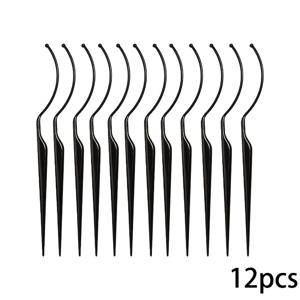 TEMU 12개 속눈썹 연장 테스터 완드 - 블랙 & 화이트 플라스틱 메이크업 도구, 속눈썹 적용용, 정확성과 편안함을 위한 곡선 팁 디스플레이 스틱, 전문 속눈썹 스타일링 | 슬릭 메이크업 스틱 | 다용도 뷰티 도구, 속눈썹 연장 용품