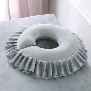 TEMU 1개 전문 폴리에스테르 마사지 얼굴 받침대 - 향이 없는 구멍 베개, 미용실 및 스파용, 집에서 편안하게 사용할 수 있는 얼굴 패드