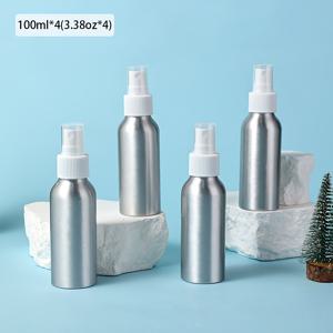 TEMU 100ml/150ml 알루미늄 미세 분사 스프레이 병 4개입, 재사용 가능한 메탈 아토마이저 병 (에센셜 오일 보관용), 여행용 흰색 펌프 포함, 화장품, 향수, 토너, 페이셜 스프레이