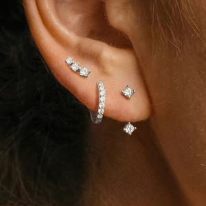 TEMU 여성을 위한 합성 지르코니아 구리 귀걸이 6개 세트 (상자 없음). 휴가, 데이트 선물, 그리고 일상적인 파티룩에 완벽합니다.