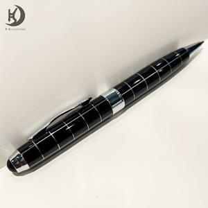 TEMU 1pc 럭셔리 오피스 비즈니스 펜, 에르고노믹 그립, 1.0mm 블랙 리필, 금속 그리드 디자인, 클로저 - 전문 사용을 위한 금속 볼펜, 오피스 스테이션리, 세련된 금속 피니시, 내구성 있는 쓰기 기구