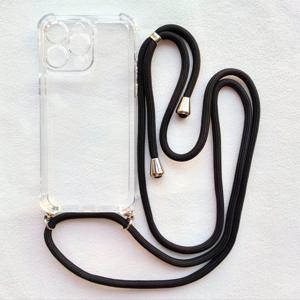 TEMU 휴대폰 케이스 - 심플 단색 투명 낙하 방지 크로스바디 목걸이 숄더 스트랩 행잉 로프 TPU 휴대폰 케이스, iPhone 17 Pro Max/17 Air/17 Pro/iPhone 7G 7P X/XS MAX 11 12 13 14 15 PLUS 16 PRO MAX 호환