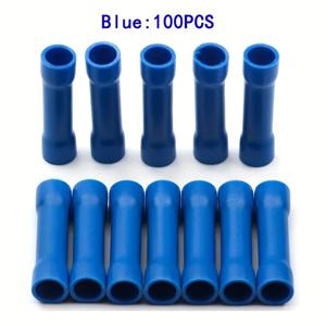 TEMU [100개 중부하 구리 와이어 단자] 100개 D-FLIFE 중부하 구리 와이어 단자, 절연 크림프 커넥터, 전기 스플라이스 커넥터 키트, 플러시 마운트, 미충전, 배터리 없음, 케이블 및 와이어 연결을 위한 프레스핏 기술 포함